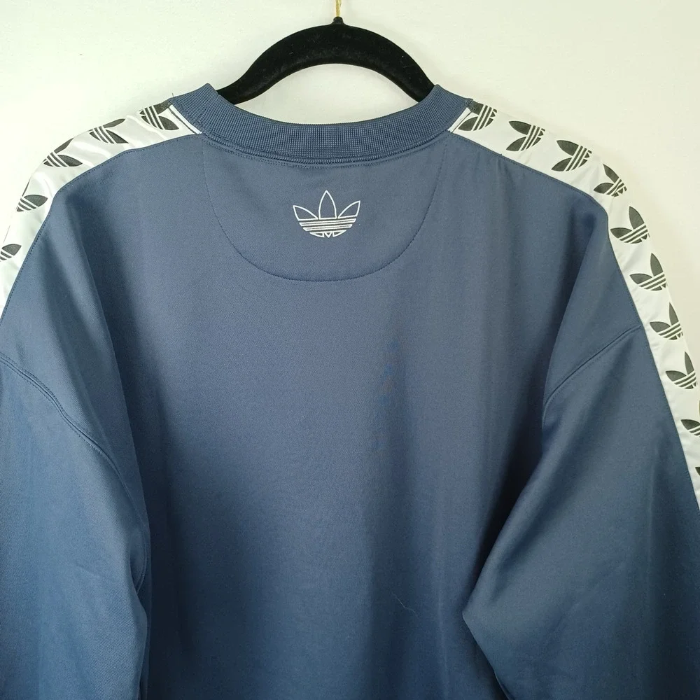 Adidas TNT Tape‎ Crew Sweatshirt Blue Mens Size Large Logo Trefoil